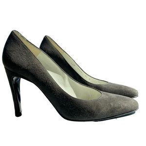 Vintage Charles Jourdan Paris Mocha Brown Suede Pumps Sz 6.5